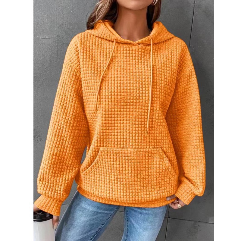 Pull ample et décontracté à manches longues de couleur unie pour femme