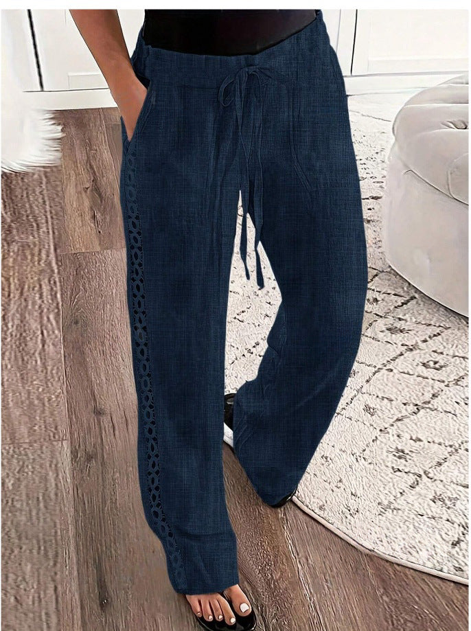 Vaqueros casuales tipo pantalón con cordones laterales