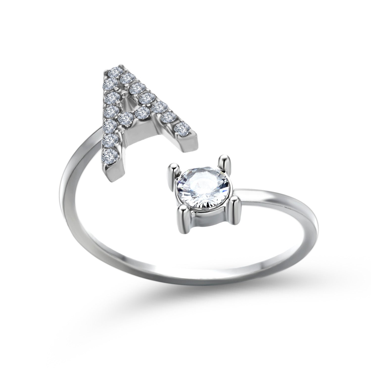 Anillo ajustable de nuevo diseño con 26 letras iniciales, joyería de moda para mujer, joyería simple y elegante