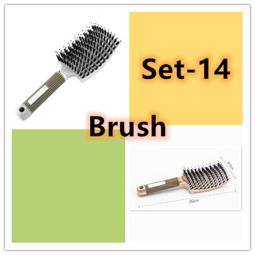 Cepillo para el cabello antinudos Brushy, desenredante para mujer, cerdas de nailon, masajeador de cuero cabelludo, peine para el cabello