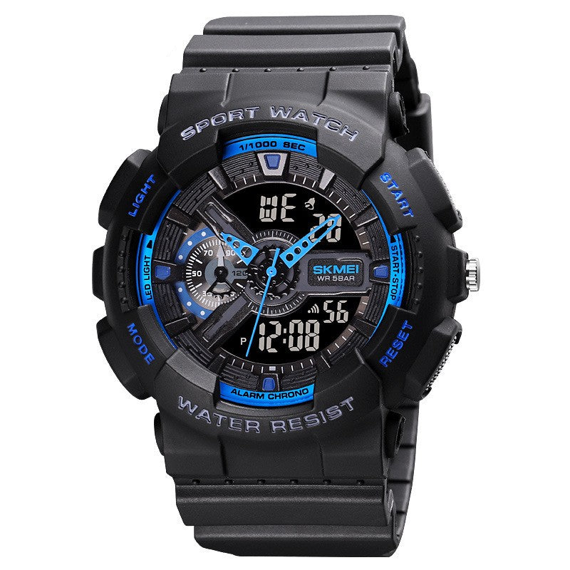Reloj electrónico deportivo clásico negro y dorado con doble pantalla para estudiantes, reloj para adolescentes, niños y niñas