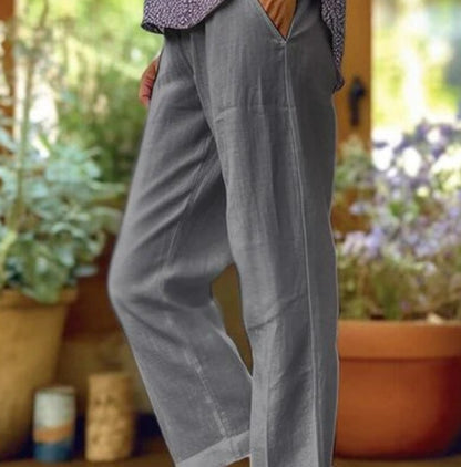 Pantalon décontracté droit pour femme, ample et simple, de couleur unie et à la mode