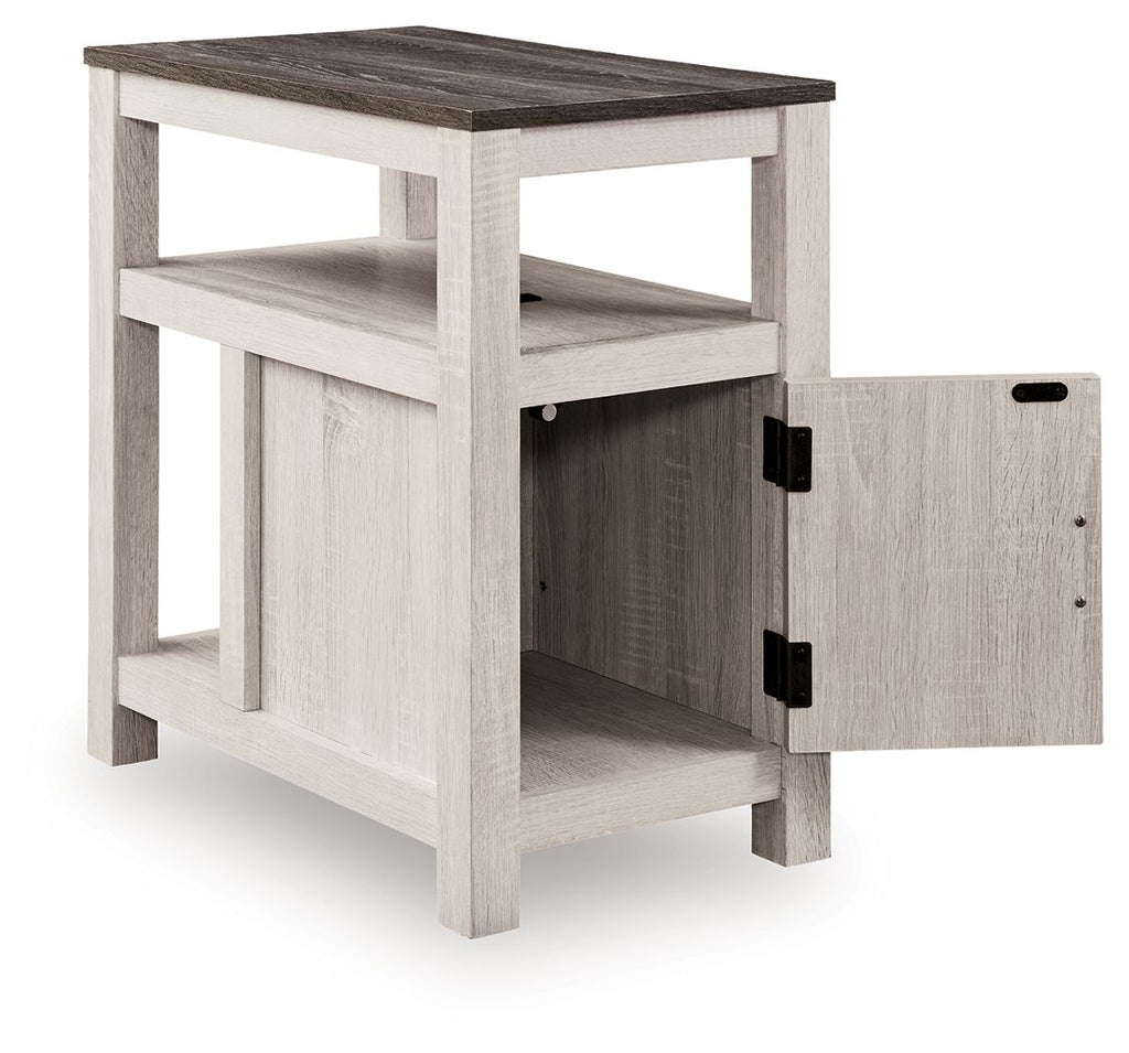 Signature Design by Ashley Fendenmore Chair Side End Table with USB Ports and Storage Brown Two-Tone Finish-4