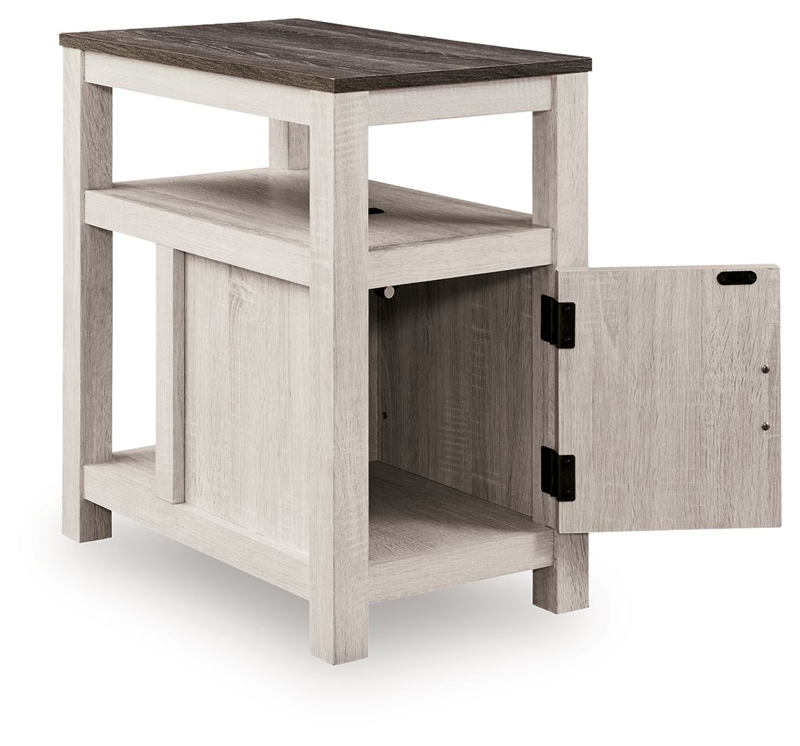 Signature Design by Ashley Fendenmore Chair Side End Table with USB Ports and Storage Brown Two-Tone Finish-4