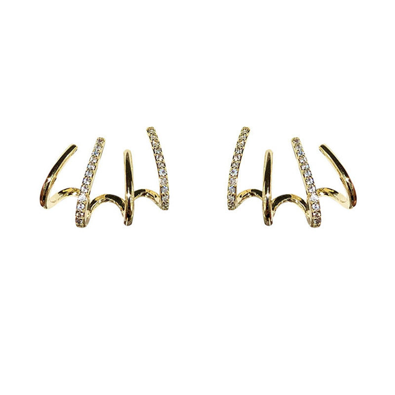 Boucles d'oreilles en argent S925 serties de zircons à quatre griffes