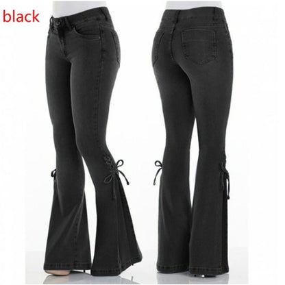 Jeans femme taille mi-haute en denim stretch