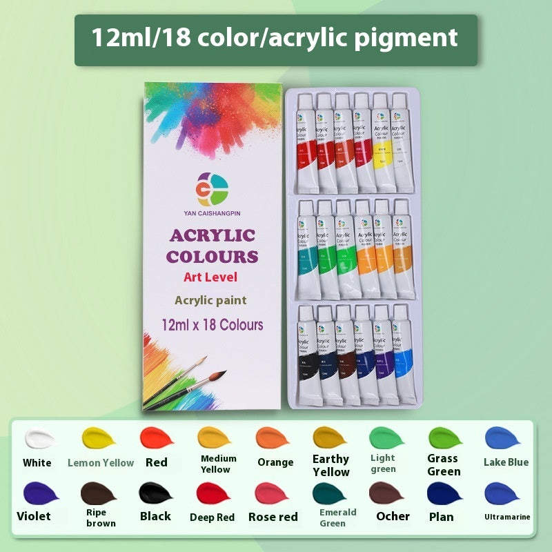 Kit de peinture au propylène 12 ml imperméable pour débutants Peinture pour enfants Peinture à l'huile de 12, 18, 24, 36 couleurs