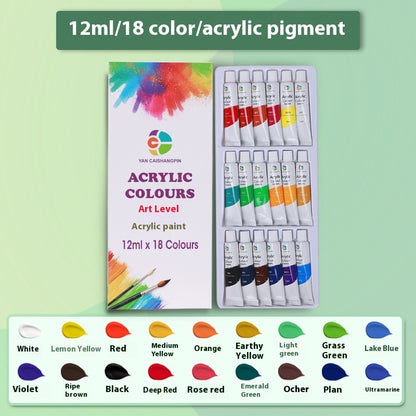 Kit de peinture au propylène 12 ml imperméable pour débutants Peinture pour enfants Peinture à l'huile de 12, 18, 24, 36 couleurs