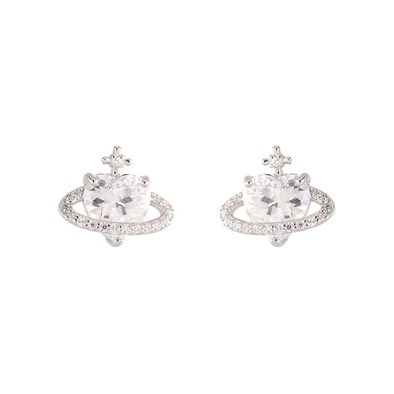 Boucles d'oreilles Planet Niche Cold Wind Super Full Of Diamond