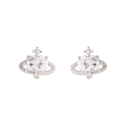 Boucles d'oreilles Planet Niche Cold Wind Super Full Of Diamond