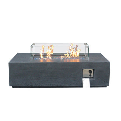 52 Inch Outdoor Concrete Propane gas rectangle Fire Pit table