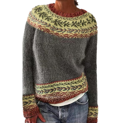 Pull Femme Col Rond Multicolore Ample Tendance