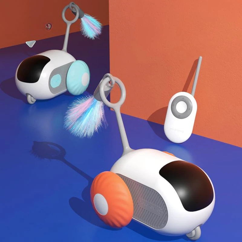 Coche Teledirigido Interactivo para Gatos Juguete Carga USB Persecución Automática Teledirigido Inteligente Coche Interactivo para Gatos Productos para Mascotas