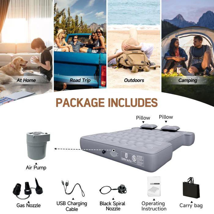 Umbrauto Built-in Pump Truck Bed Air Mattress for 5.5-5.8ft Auto Inflate Short Truck by eprolo