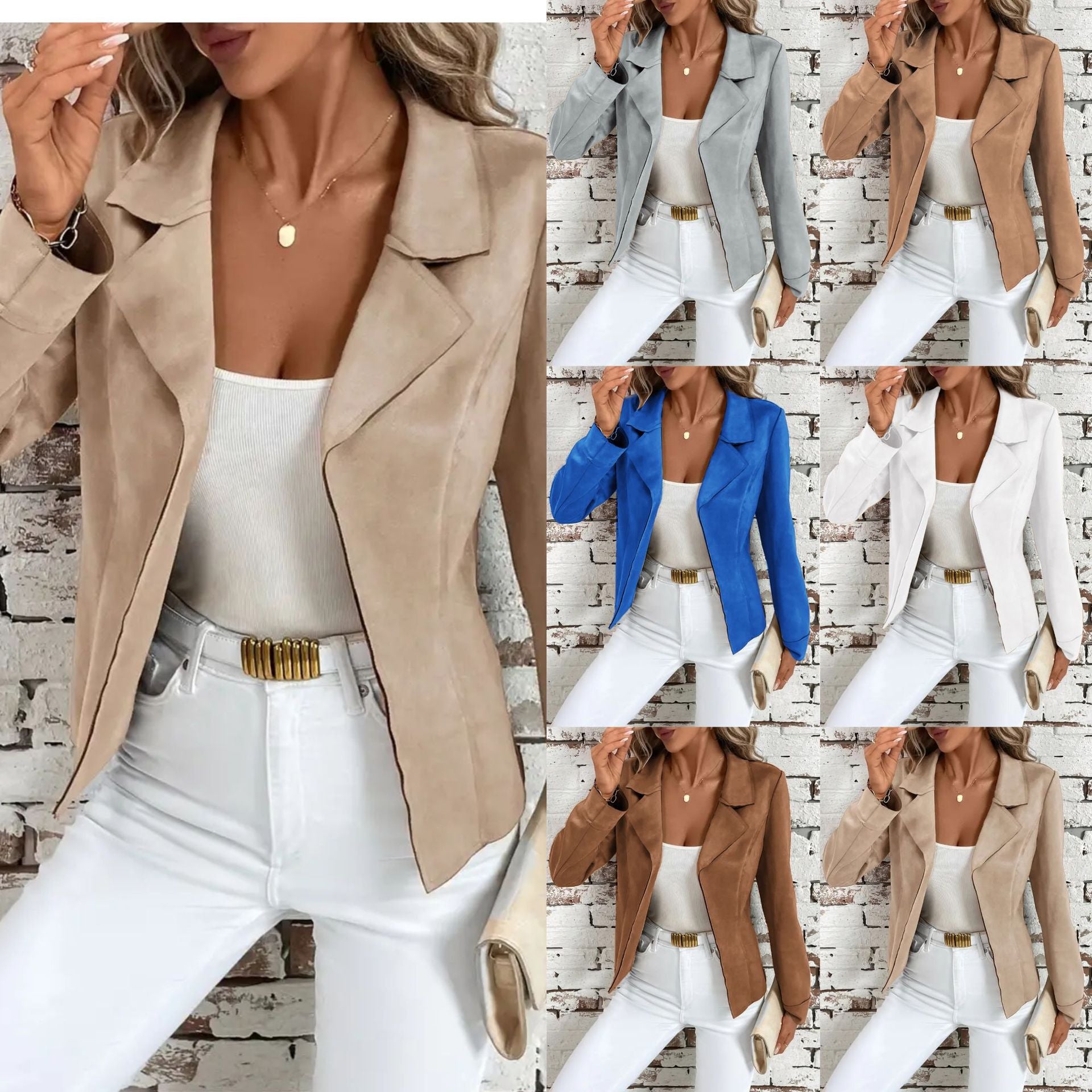 Chaqueta Cárdigan Elegante Entallada de Otoño e Invierno para Mujer