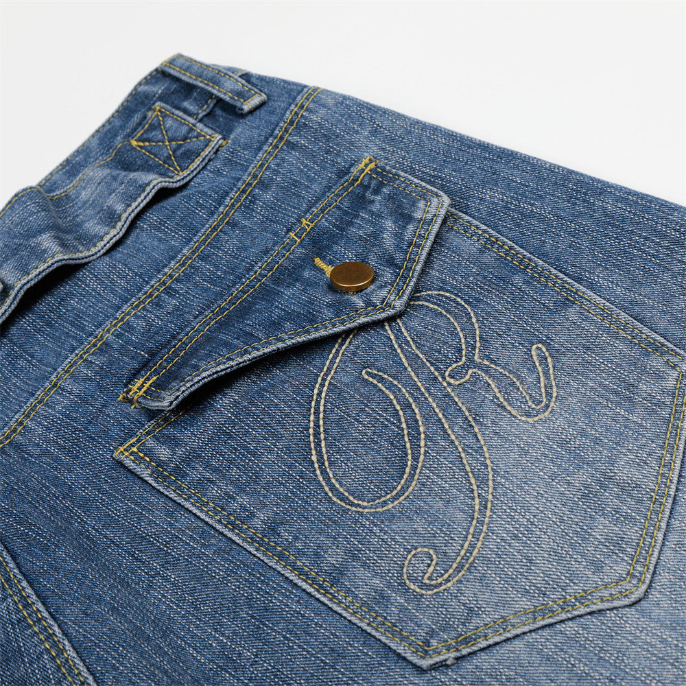 Make vintage denim cropped pants