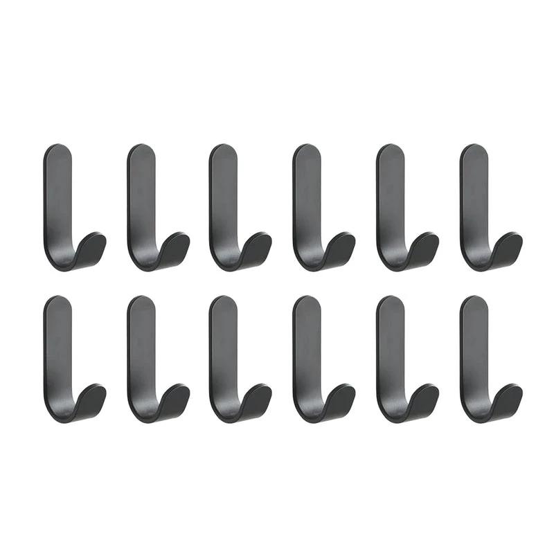 12Pcs Self Adhesive Hooks Heavy Duty Stainless Steel Wall Hooks Waterproof Sticky Hooks Bathroom Hang Towels Keys Coat Bags by eprolo