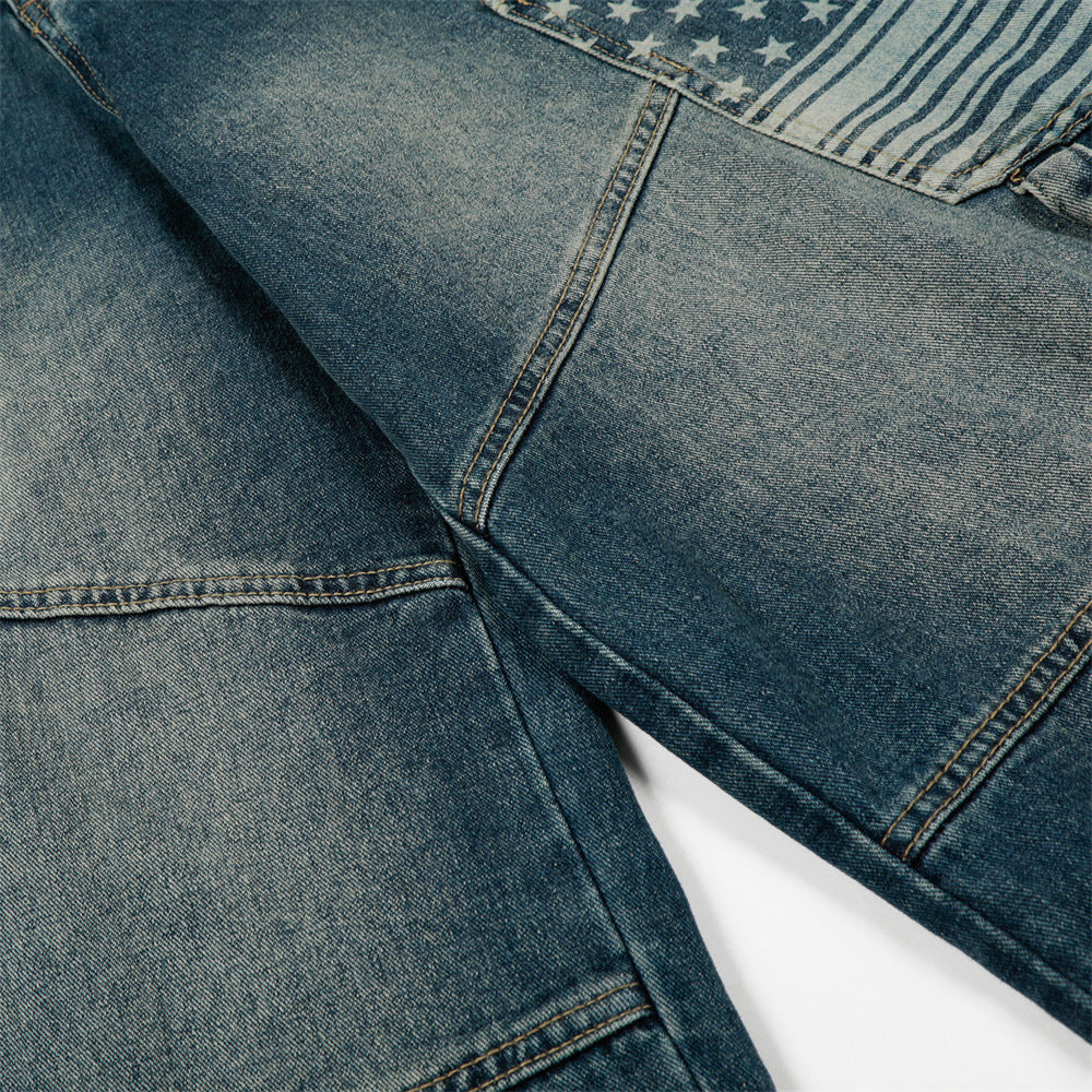 Pantalon de travail en denim délavé