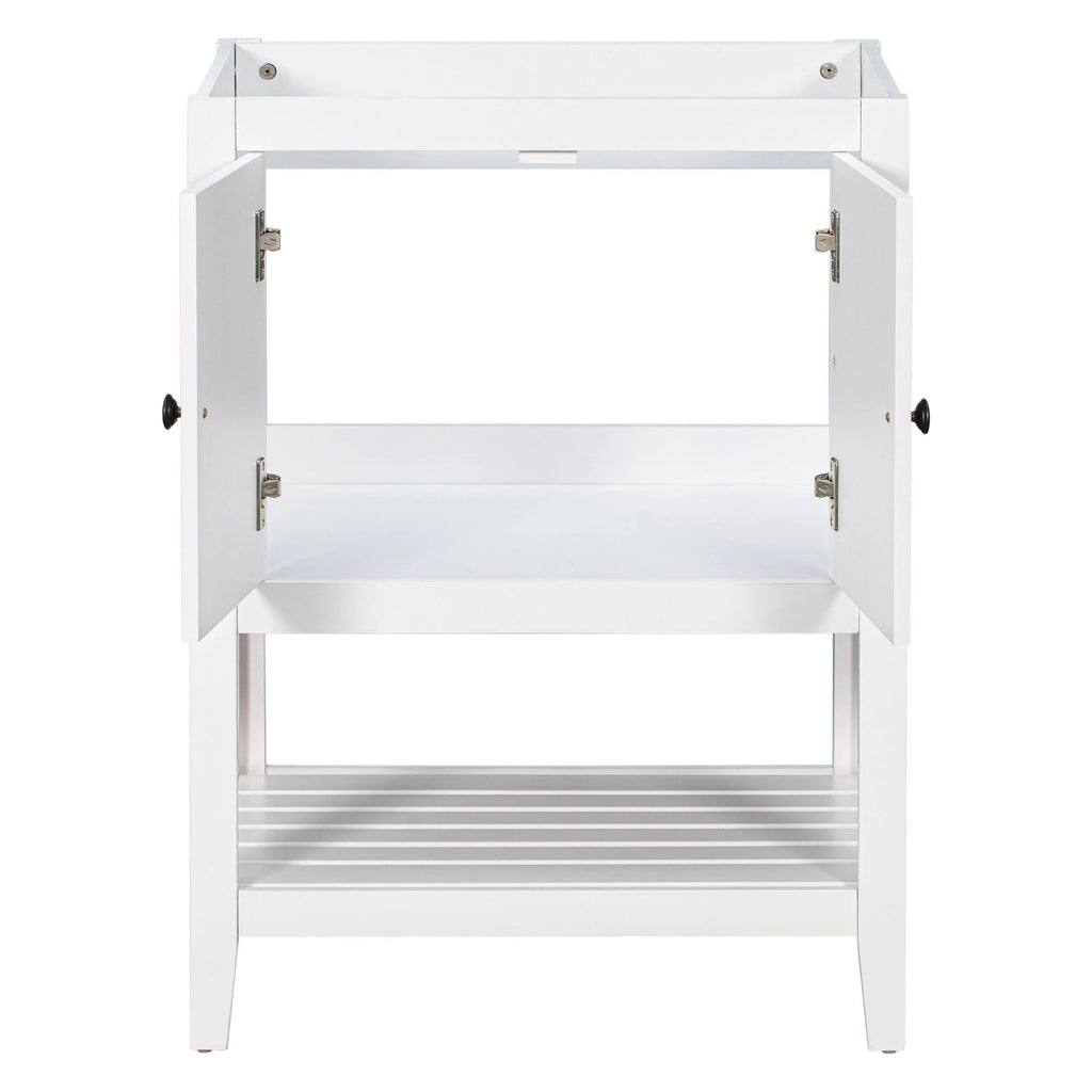 24" Bathroom Vanity Base Only, Soild Wood Frame, Bathroom Storage Cabinet by eprolo