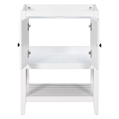24" Bathroom Vanity Base Only, Soild Wood Frame, Bathroom Storage Cabinet by eprolo