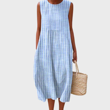 Womens Sleeveless Casual Printed Elegant Dress