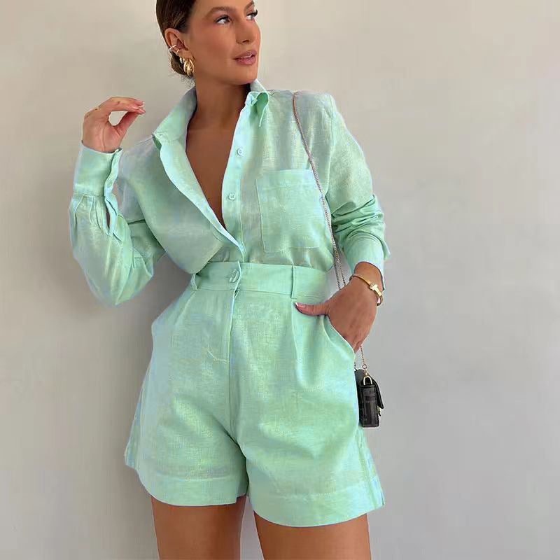 Ensemble de Costume Court et Manches Longues pour Femme