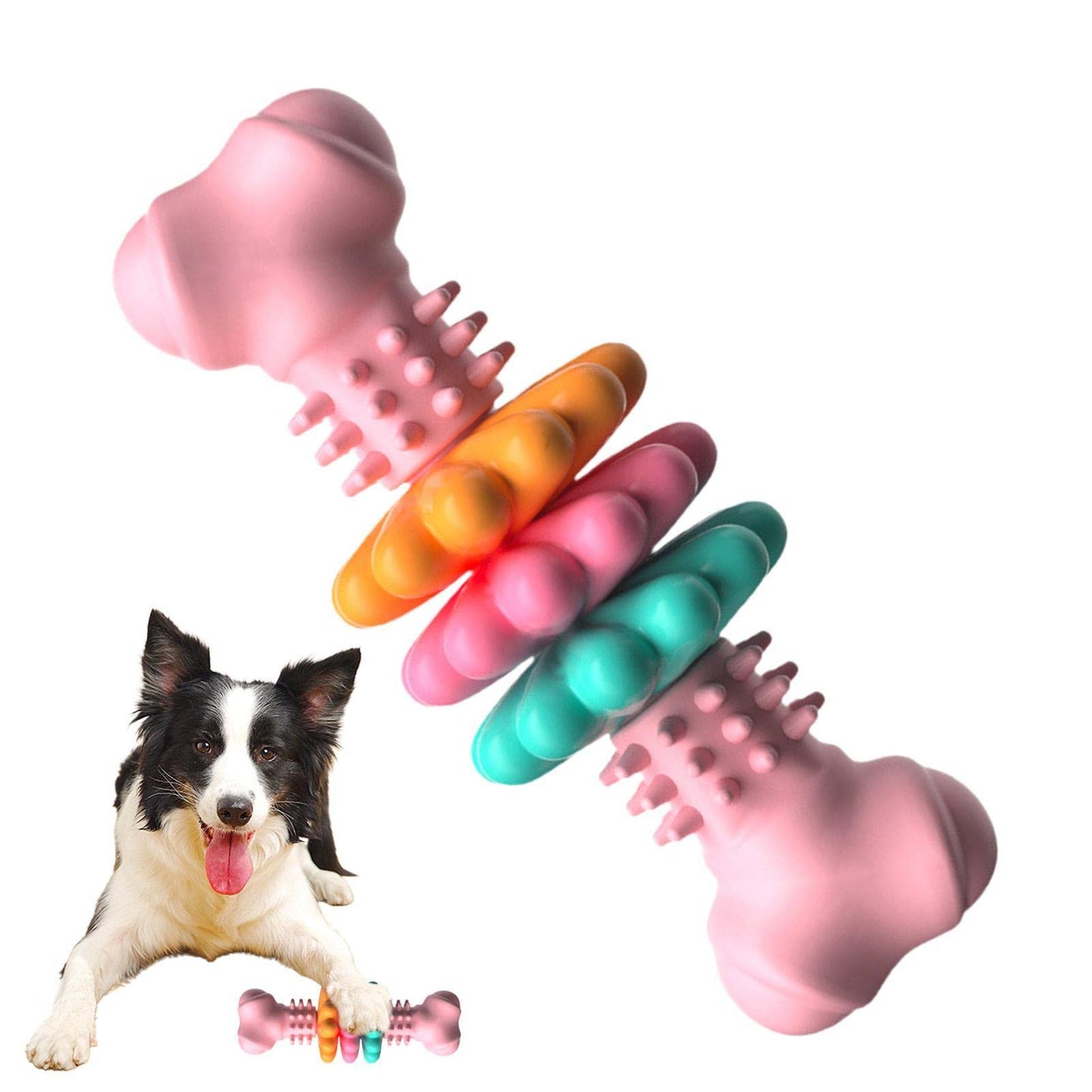 Juguete masticable para perros, tipo hueso, juguetes para limpiar los dientes de perros, juguete masticable de hueso TPR indestructible resistente a mordeduras, juguetes para la dentición, productos para mascotas