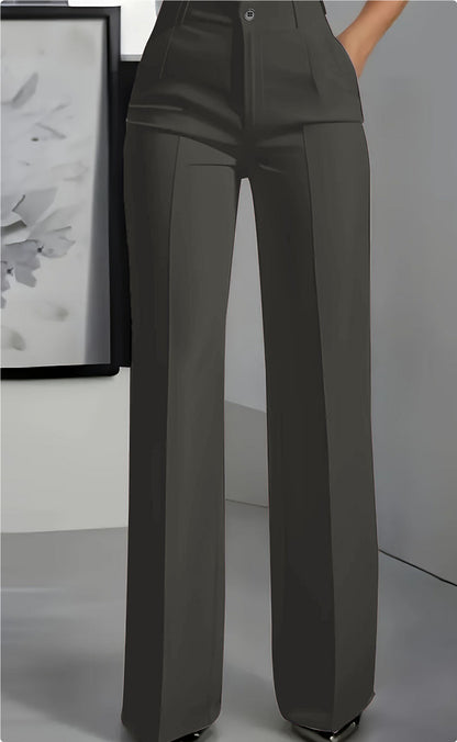Pantalon minimaliste blanc en polyester pour femme
