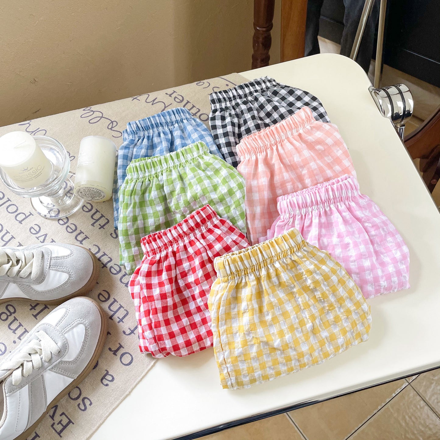 Short polyvalent en treillis pour filles - style mode