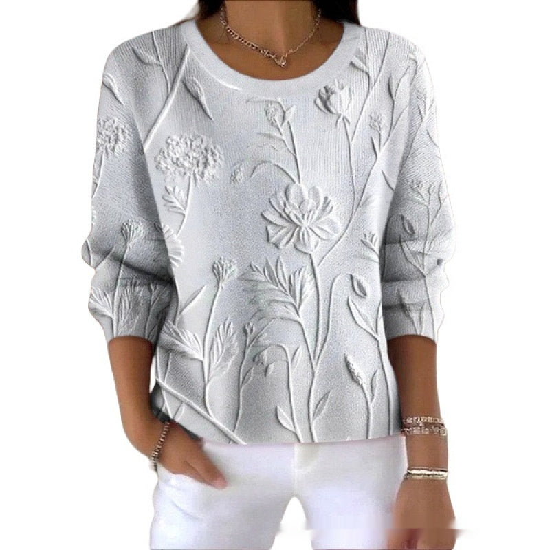Pull décontracté femme à col rond