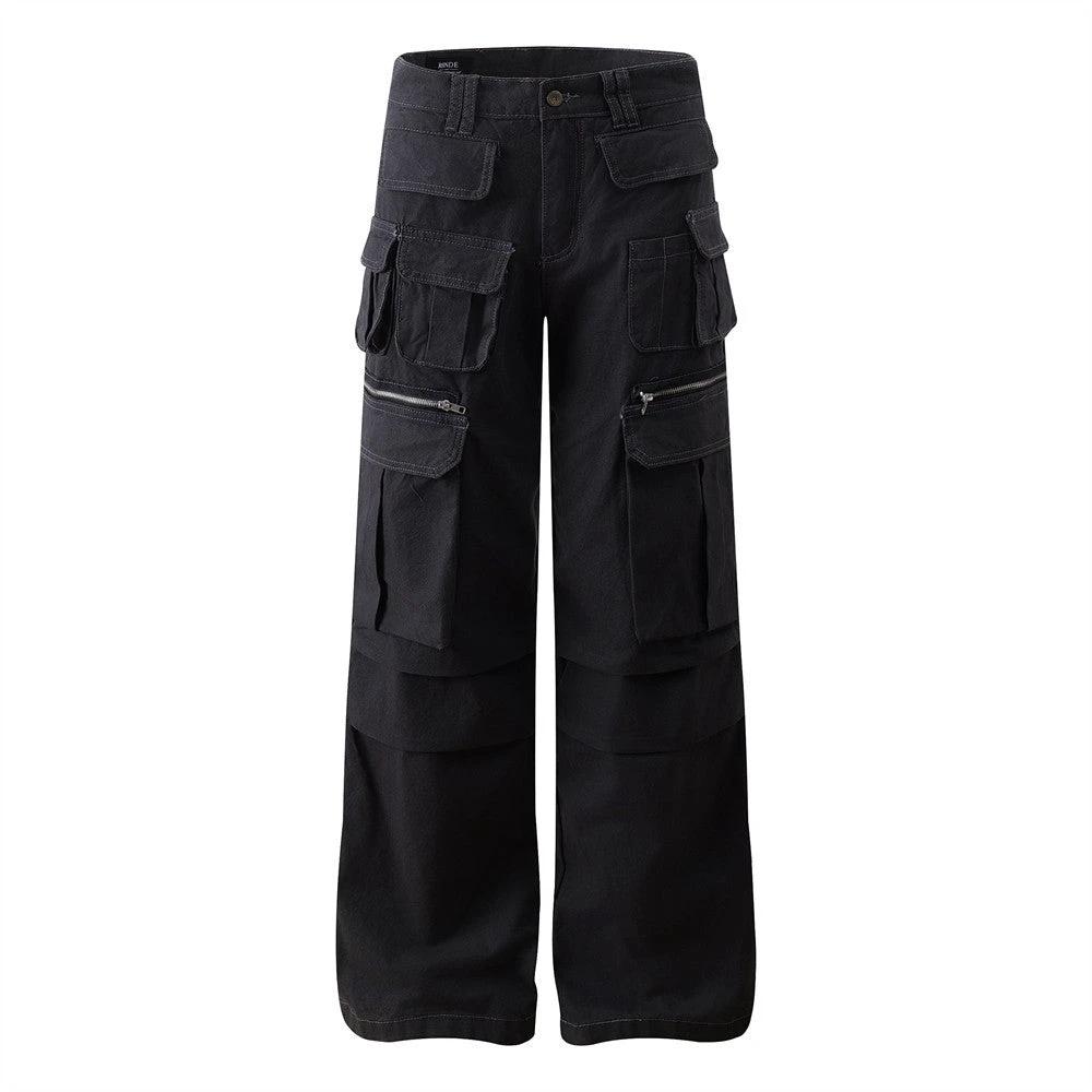 Folded Loose Straight Leg Pants by eprolo