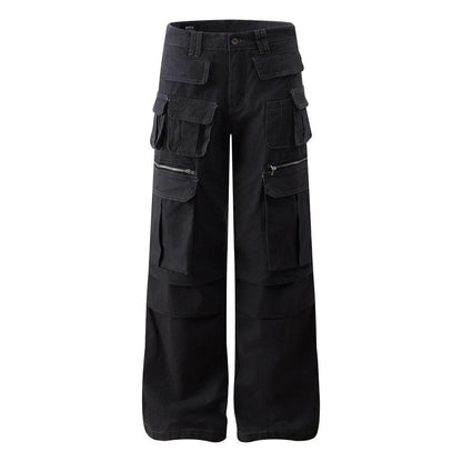Folded Loose Straight Leg Pants by eprolo
