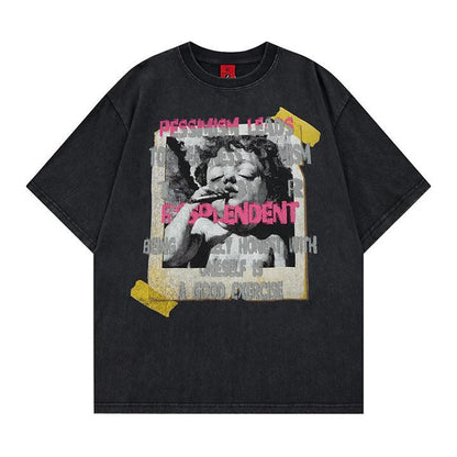 T-shirt imprimé personnage rigolo à manches courtes