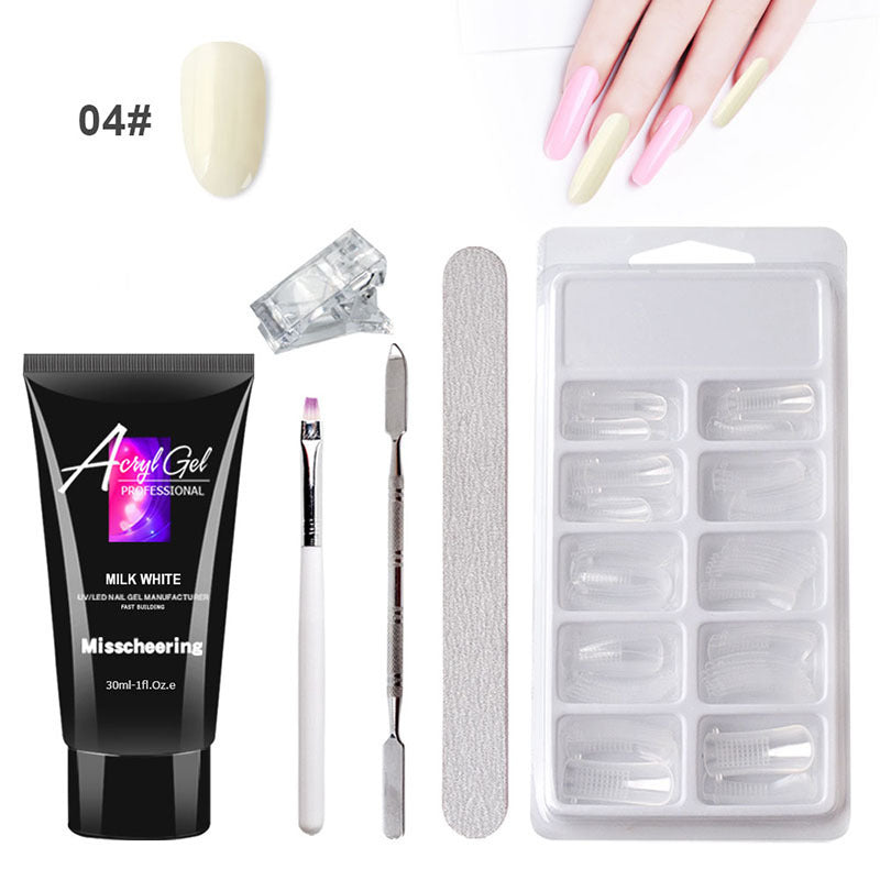 Gel de extensión de uñas sin dolor sin soporte de papel, modelo rápido, juego de gel de cristal sin dolor
