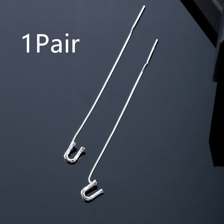 Joyas de moda de plata de ley 925 con 26 letras, pendientes colgantes para mujer, estilo clásico inglés minimalista, pendientes de estudiante, fiesta, regalo de joyería para amigos