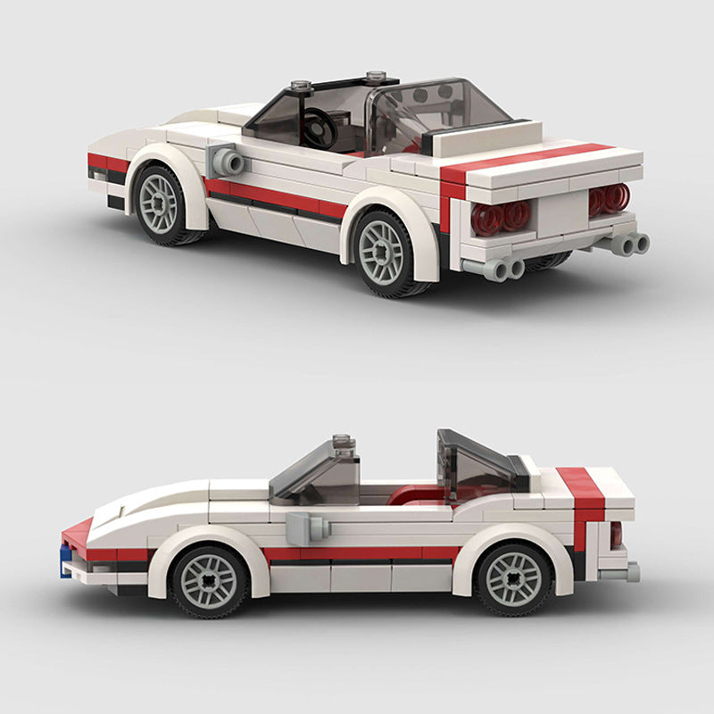 Juguete de bloques de construcción de un coche descapotable