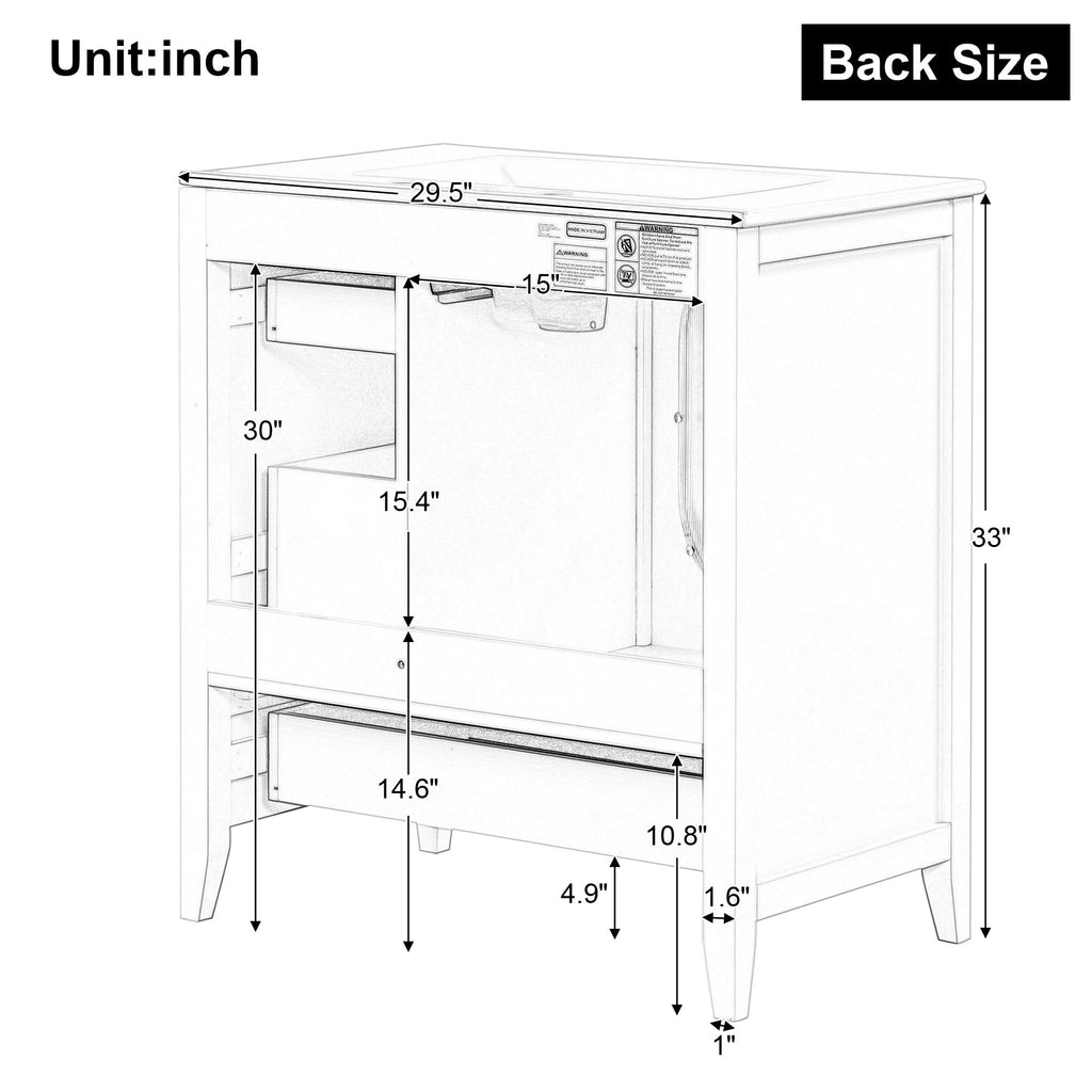 30" Bathroom Vanity with Sink by eprolo