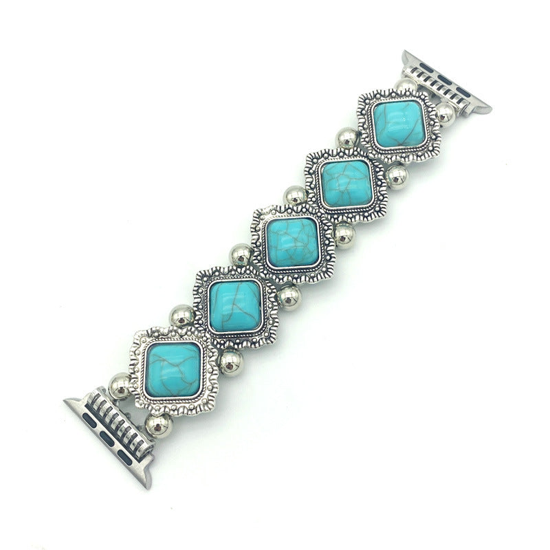 Bracelet de montre connecté turquoise bohème