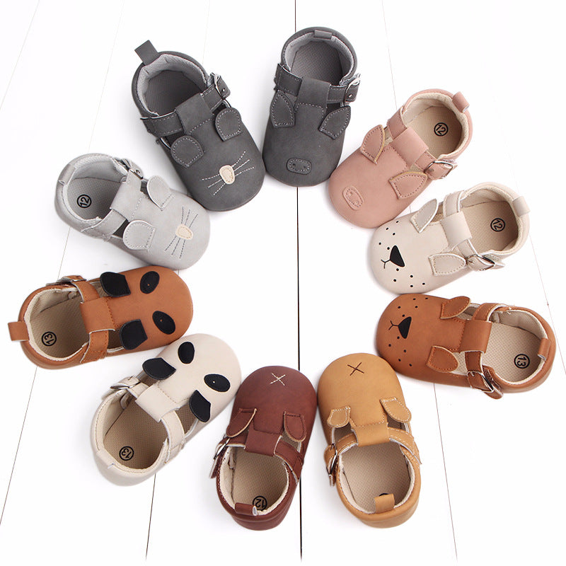 Zapatos de bebé de dibujos animados de primavera y otoño, cuero mate, antideslizantes, suela blanda, para bebés, venta al por mayor 0884