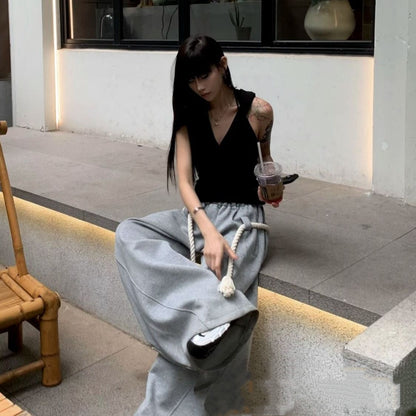Pantalon coupé fin ample Athleisure Streetwear Sassy Summer