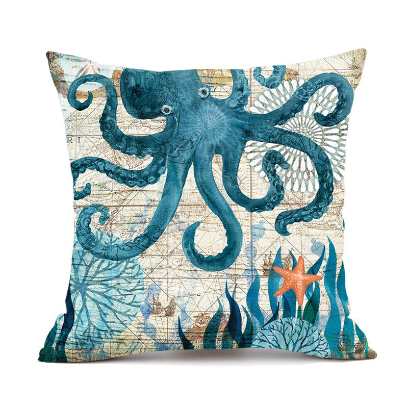 Fundas de cojín con estampado de tortuga marina para sofá, silla, asiento, decoración del hogar