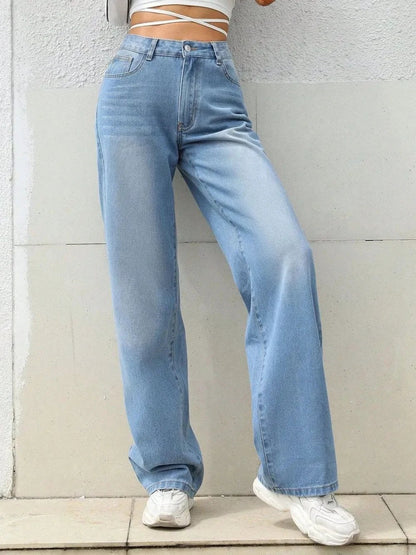 Mid Rise Wide Leg Jeans by eprolo