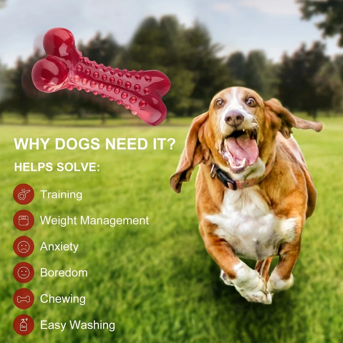 Juguete masticable de caucho natural apto para perros agresivos - Duradero y resistente, apto para perros que muerden objetos pesados