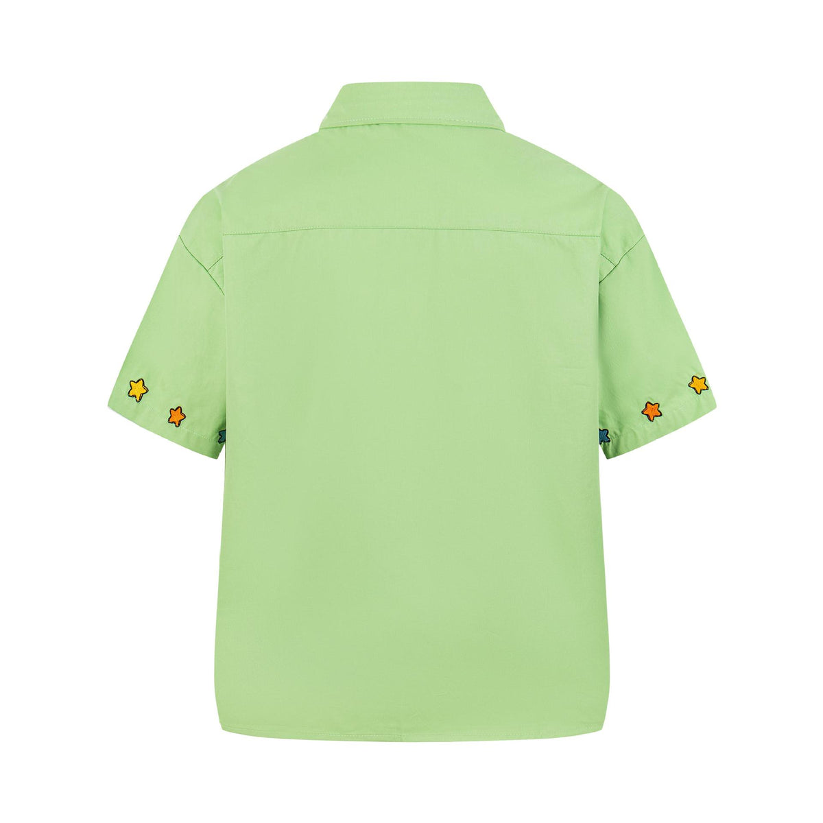 Star Boy Embroidered Short Sleeve Shirt with Patchwork