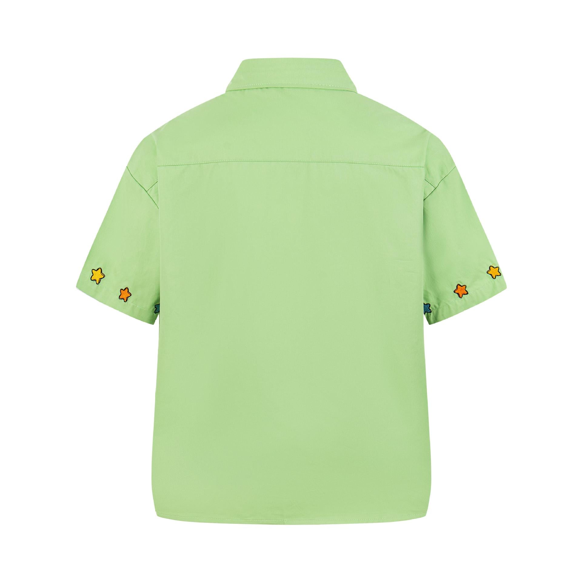 Chemise à manches courtes brodée Star Boy avec patchwork