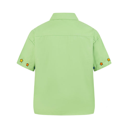 Camisa de manga corta bordada Star Boy con patchwork
