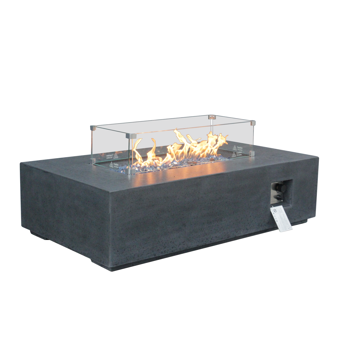 52 Inch Outdoor Concrete Propane gas rectangle Fire Pit table