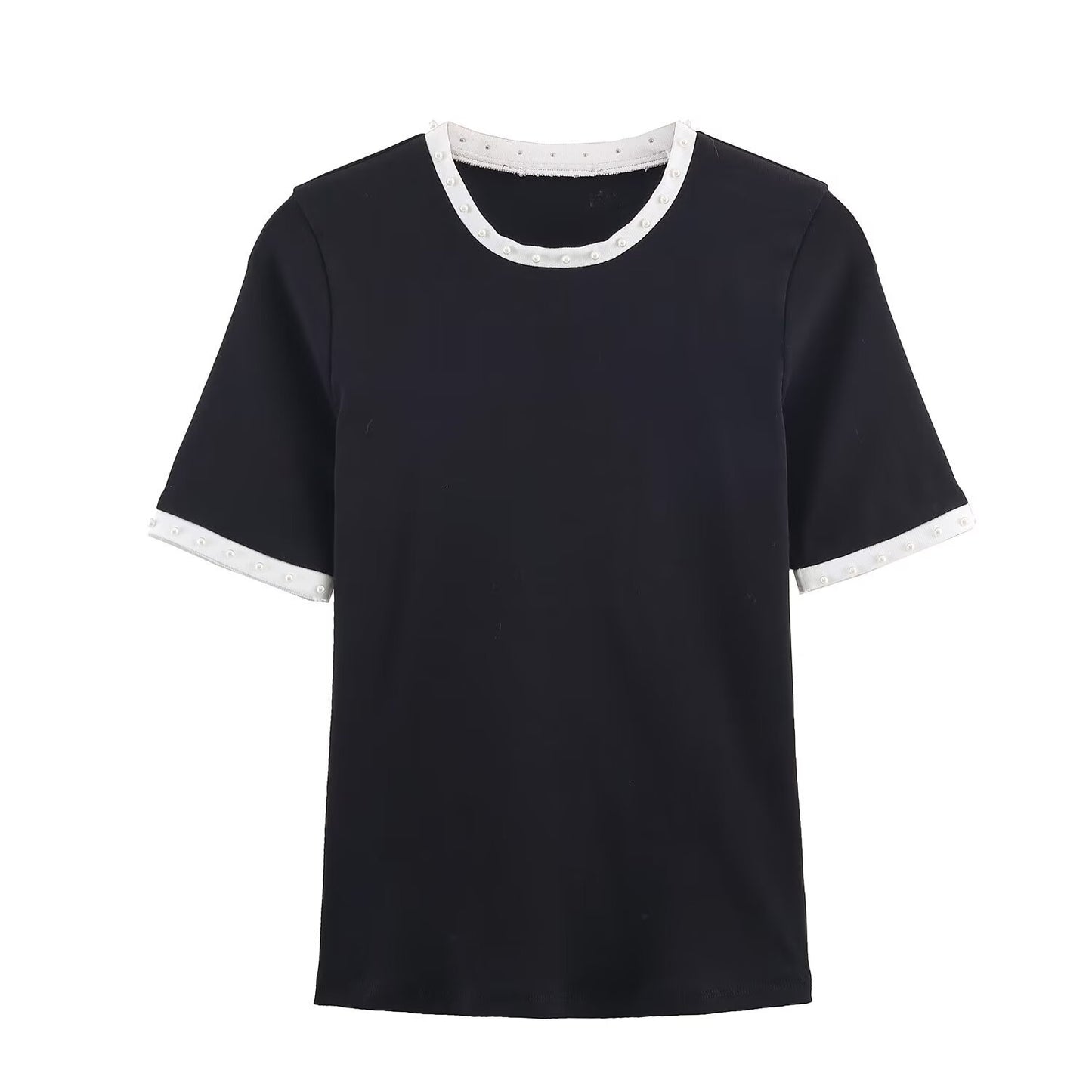 T-shirt polyvalent pour femme avec perles artificielles