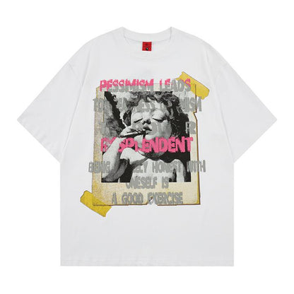 T-shirt imprimé personnage rigolo à manches courtes