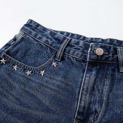 Star studded denim shorts